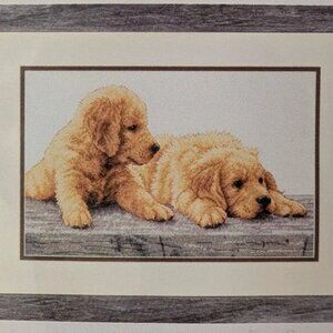 Dimensions Golden Retriever Puppies Counted Cross Stitch Kit 14" X 9" Greenwich